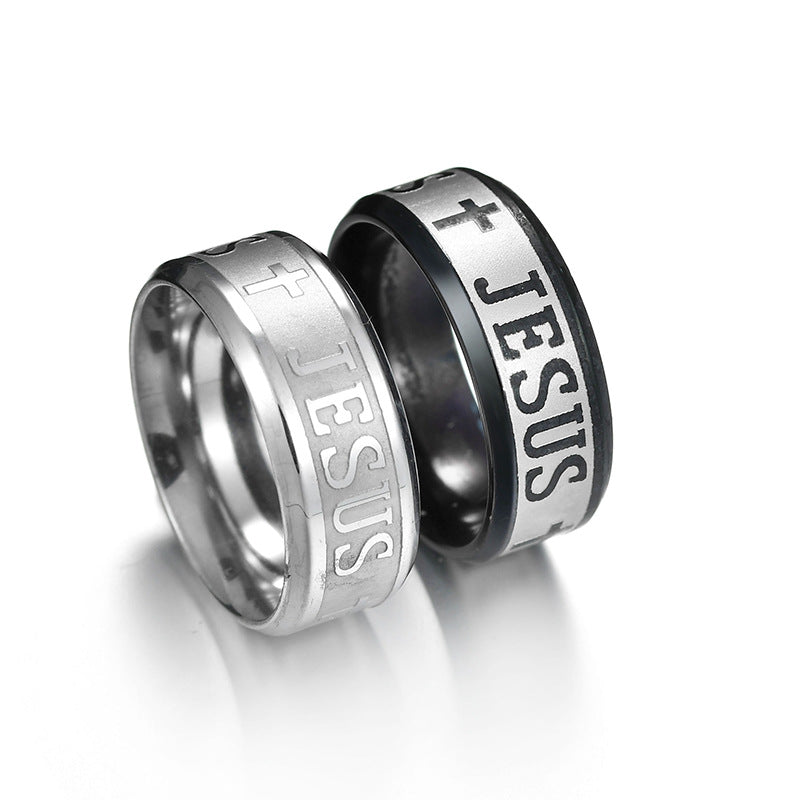       Stainless Steel Ring with Jesus Cross – BEAUTY NET