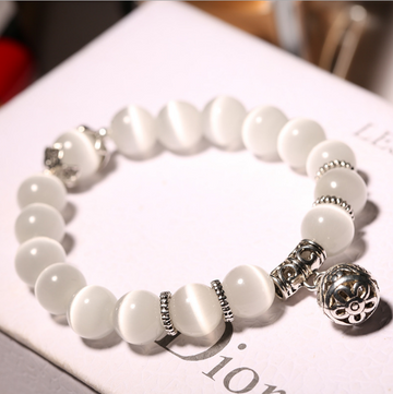 Natural opal beads bracelets, crystal fashion women bracelet, vintage stainless steel bracelets for women.