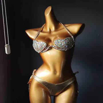 Women’s Rhinestone Diamond Bikini Set – Sexy Summer Vacation Swimwear, Sparkly Beachwear Bathing Suit