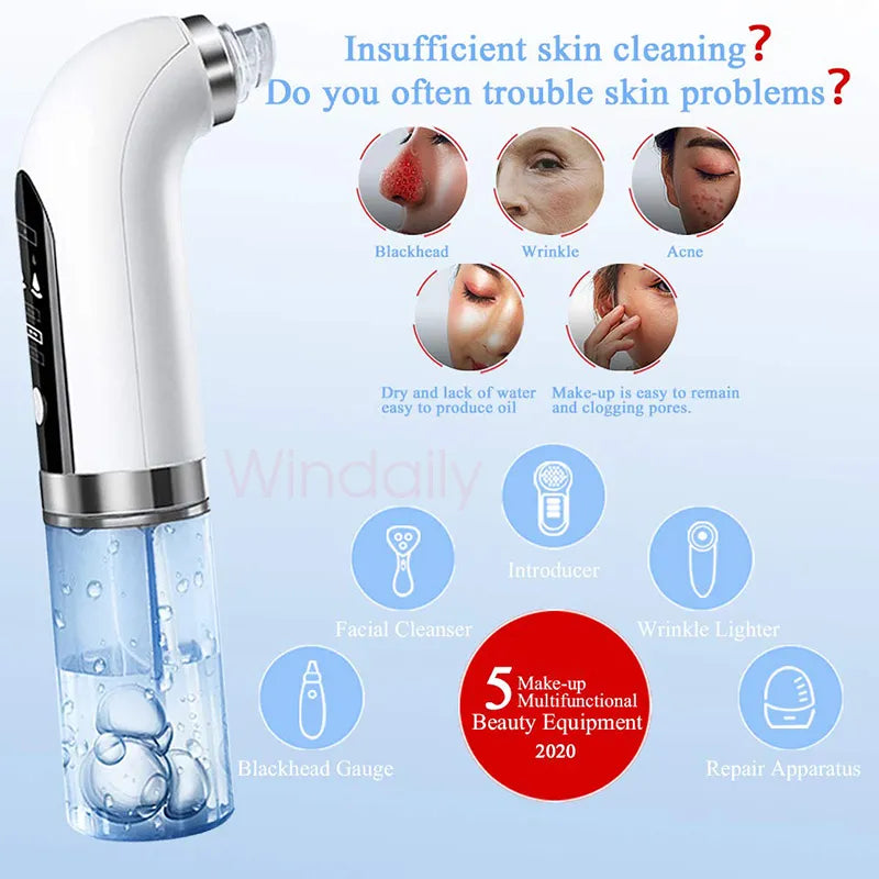 Electric Blackhead Remover & Pore Vacuum Cleaner – USB Rechargeable Micro Bubble Facial Cleansing Machine