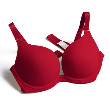 Sexy Push-Up Bra - Convertible Straps, Solid Plunge, Transparent Lingerie