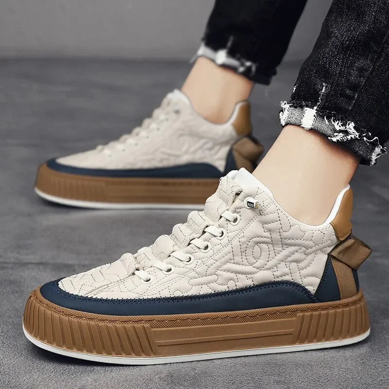 Luxury Men's Vulcanized Shoes – 2024 Designer Chunky Sneakers, Fashion Casual Board Shoes for Men