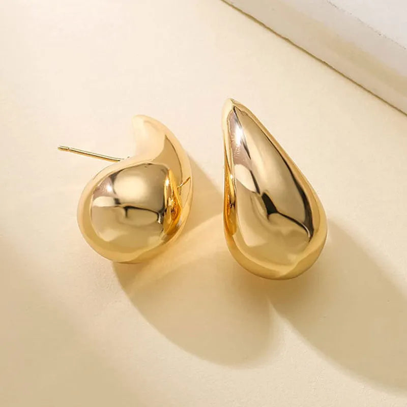       Vintage Gold Color Plated Chunky Dome Drop Earrings for Women: Glossy  – BEAUTY NET