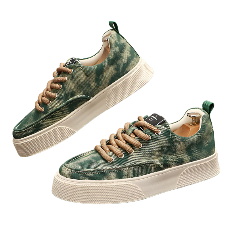 Men’s Canvas Sneakers – Comfortable Running Shoes, Casual Fashion Platform Trainers, Thick Sole Athletic Footwear
