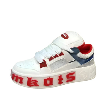 Men's Designer White Casual Sneakers - Breathable Microfiber Leather, Height-Increasing Platform Shoes