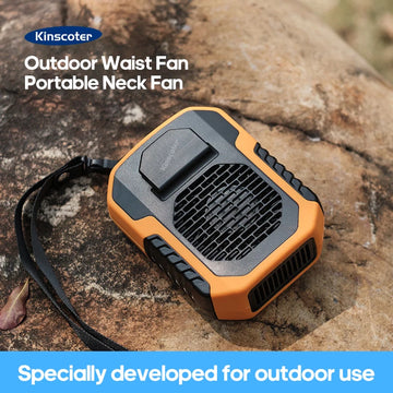 Kinscoter 6000mAh Portable Neck/Waist Fan, USB Rechargeable Mini Fan for Outdoor Camping, Hiking, Running, and Sports