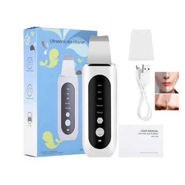 2024 Ultrasonic Face Scrubber – USB Rechargeable Skin Lifting & Pore Cleansing Tool, Blackhead Remover with Ion Technology