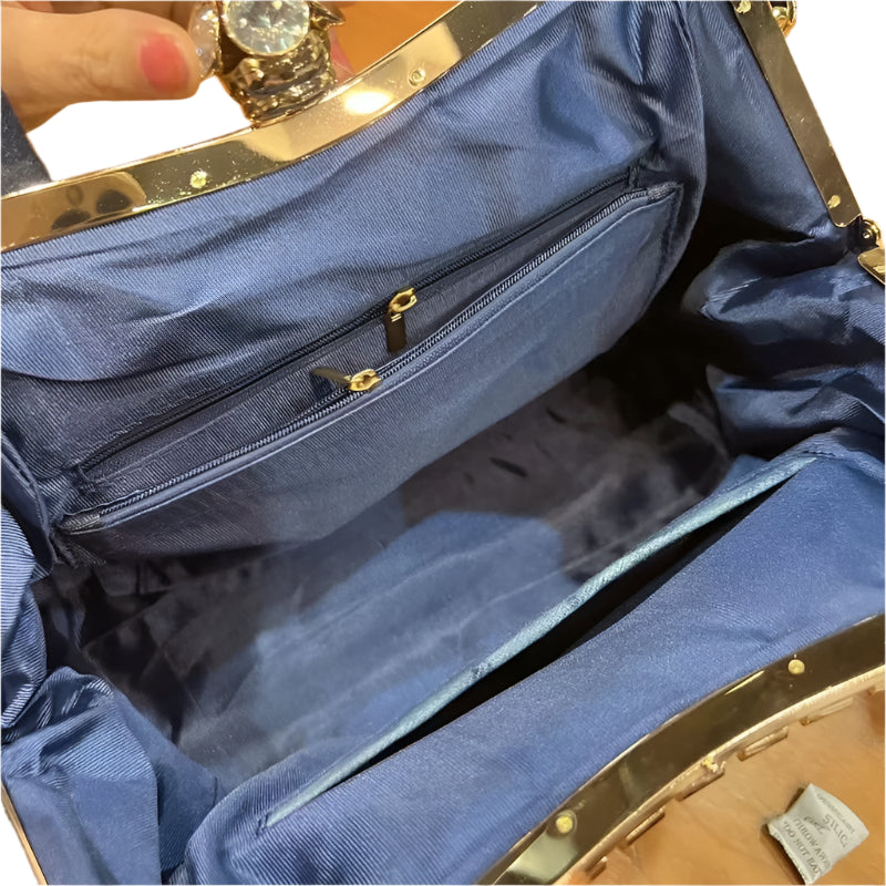 Large Capacity Handheld New Fashion Commuter Denim Inlaid Diamond Versatile One Shoulder Crossbody Women's Bag