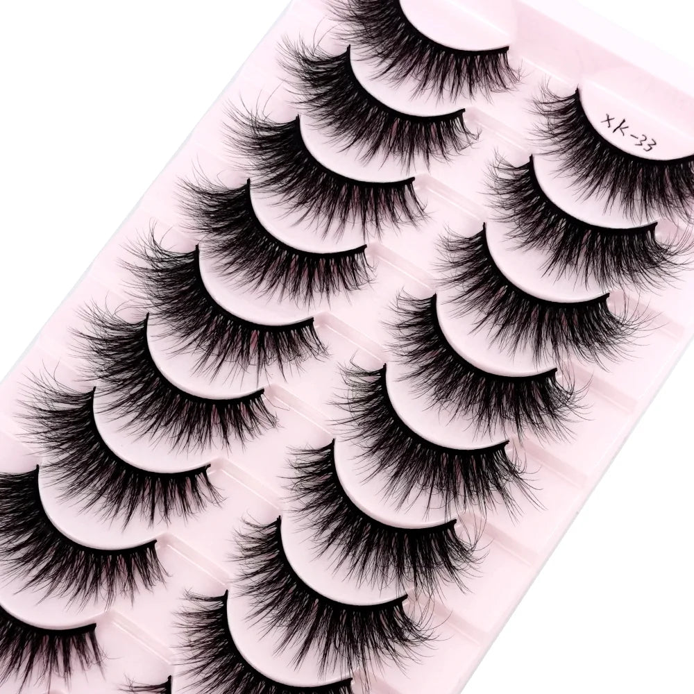 10 Pairs 3D Mink False Eyelashes Natural/Thick Eye Lashes Fluffy Makeup Russian eyelahses Beauty Extension Reusable eyelashes