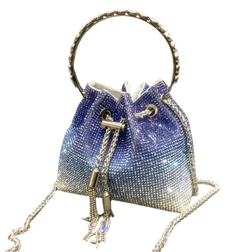 Luxury Rhinestone Handle Clutch Bag - Designer Crystal Evening Purse & Shoulder Bag