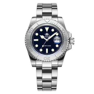 Luxury Men’s Quartz Diving Watch – Stainless Steel, Luminous Dial, 20 Bar Waterproof Analog Wristwatch
