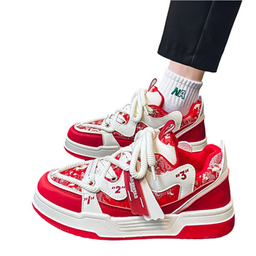 Men's Fashion Low-Top Leather Shoes – Trendy Luxury Platform Sneakers for Casual Street Wear