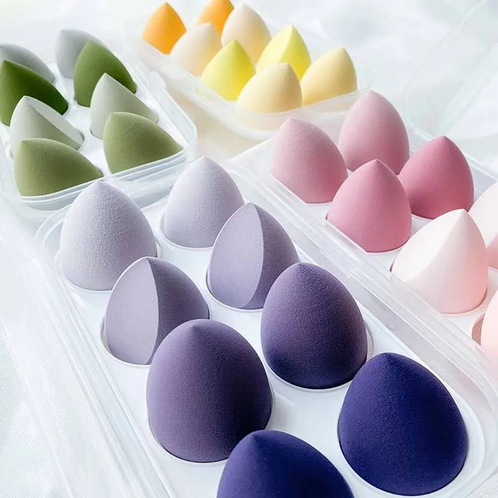 4/8pcs Makeup Sponge Blender Beauty Egg Cosmetic Puff - Soft Foundation Sponges, Powder Puff. Women's Makeup Accessories and Beauty Tools.