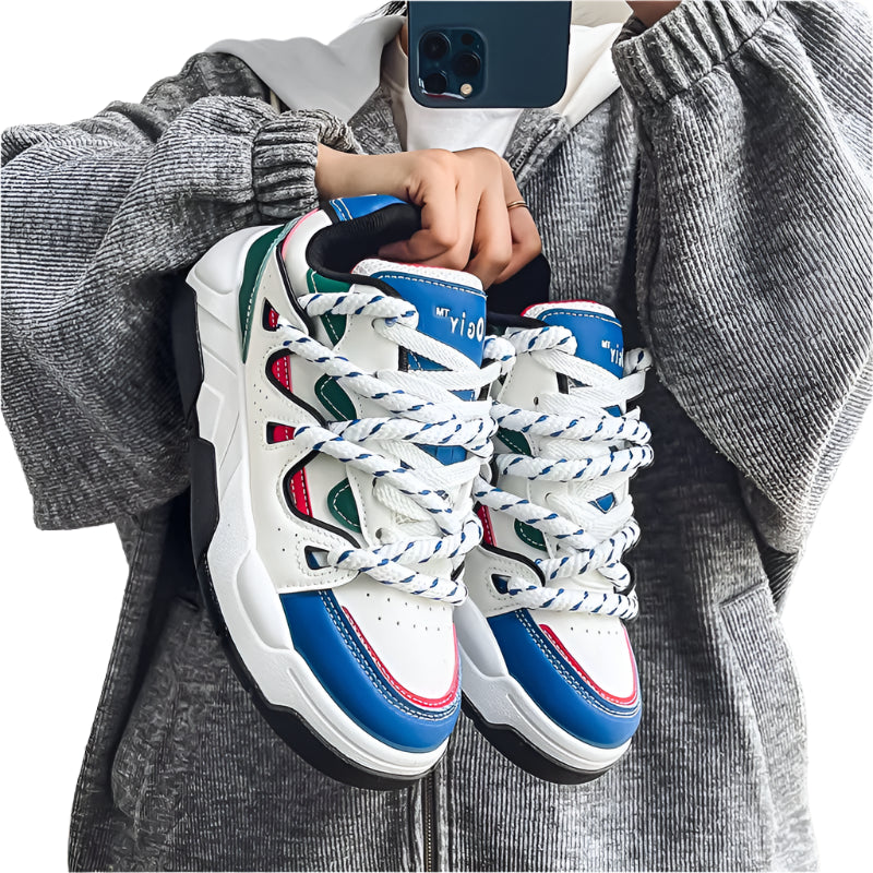 Men’s Platform Running Sneakers – Personalized Design Casual Outdoor Sport Shoes, Fashionable Comfortable Vulcanized Tennis Footwear