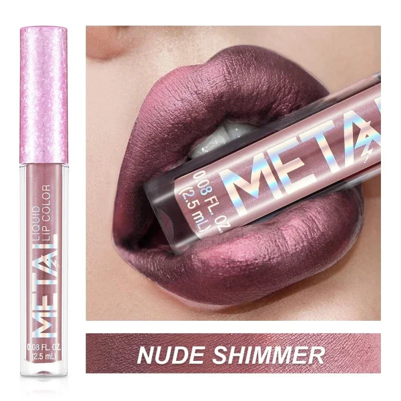 12 Color Matte Metal Liquid Lipstick - Waterproof, Long-Lasting, Non-Fading Matte Lips Stain, LipsGloss.