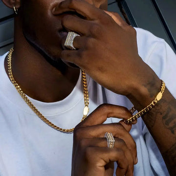 Hip Hop Jewelry 6-12MM Miami Cuban Link Chain - 316L Stainless Steel 18K Gold Plated Bracelet & Necklace for Men