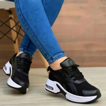 Women's Fashion Sneakers – Breathable Outdoor Running Shoes, Comfortable Casual Trainers with Air Cushion for Tennis and Everyday Wear