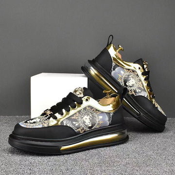 Vintage Air Cushion Men's Sneakers – 2024 Luxury Brand Design, Trendy High Street Casual Skateboard Platform Shoes