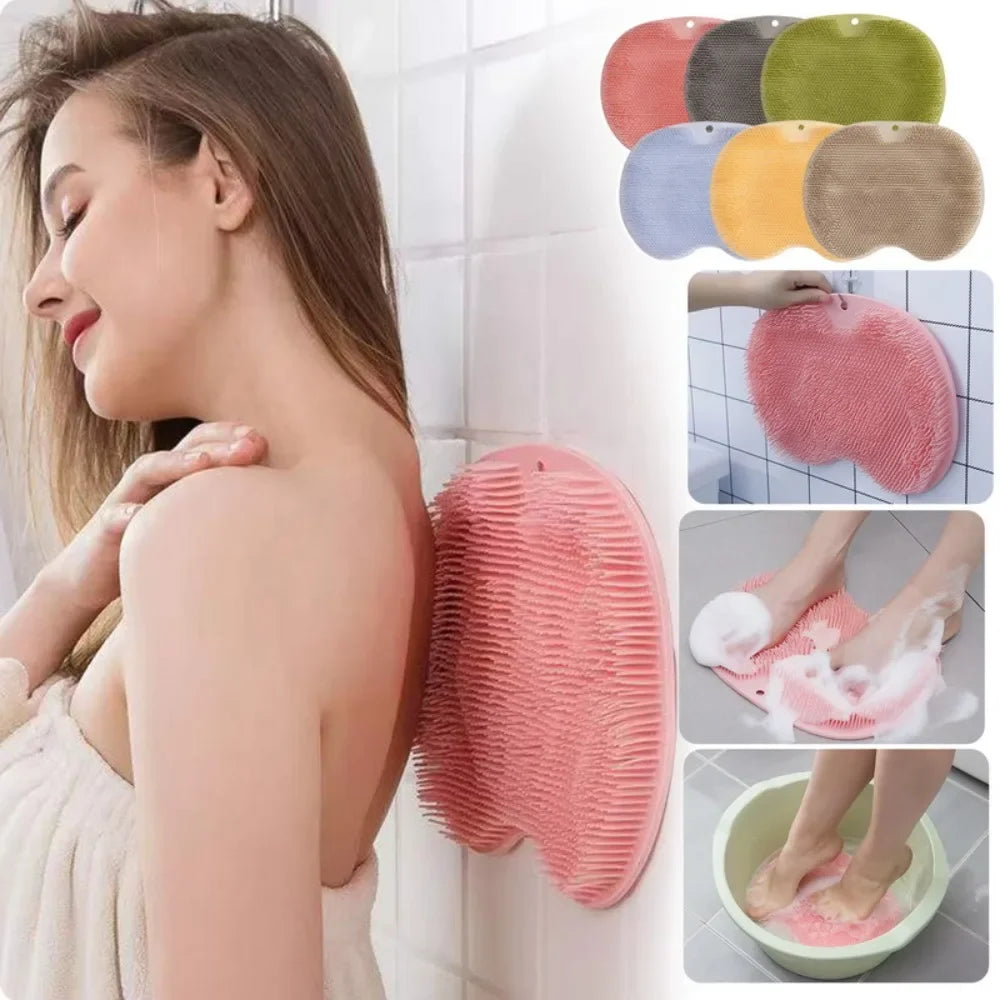       Shower Foot Back Scrubber: Silicone Bath Massage Pad with Suction Cups – BEAUTY NET