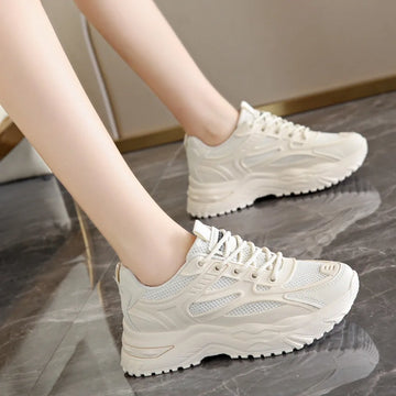 2024 New Casual Round Toe Women’s Sneakers – Breathable Cross Strap Mesh, Comfortable, All-Season Fashion