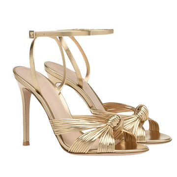 Gold Stiletto Heel Sandals for Women – Cross Strap Round Toe Ankle Slingback Party Shoes, PU Leather, Large Sizes up to 46