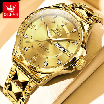 Men's Luxury Quartz Watch - Stainless Steel, Dual Calendar, Luminous, Waterproof, Fashion Business