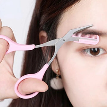 Eyebrow Trimmer Scissors for Women / Eyebrow Scissors with Comb / Stainless Steel Makeup Tools / Beauty Scissors