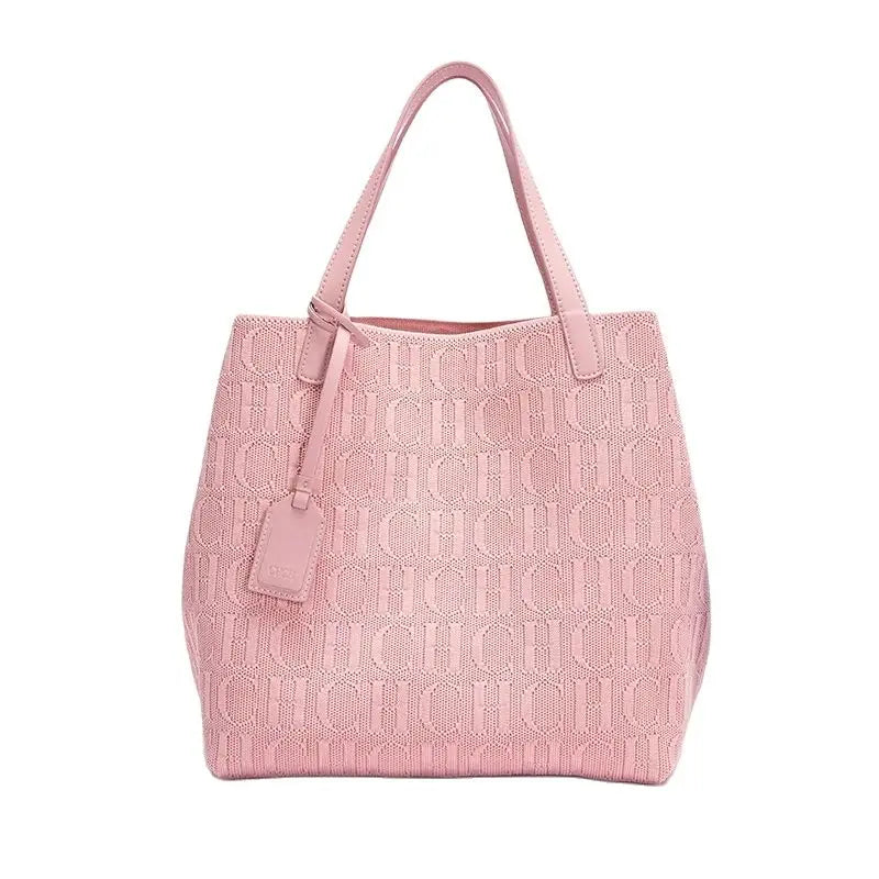 Handmade Woven Shoulder Bag – Solid Color, Large Capacity, Fashion Classic for Women