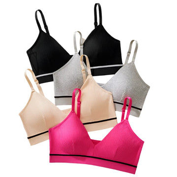 Women’s Wire-Free Cotton Tube Top Bra - Seamless, Breathable Lingerie, Sexy Solid Color Cropped Top
