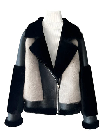 women’s zipper closure leather coat, women’s mink fur coat, women’s genuine pelt fur coat, women’s casual mink fur coat, wide-waisted winter coat, turn-down collar fur jacket, thick warm winter coat for women, stylish women’s winter coat, real fur outerwear for women, premium real fur coat for women,
