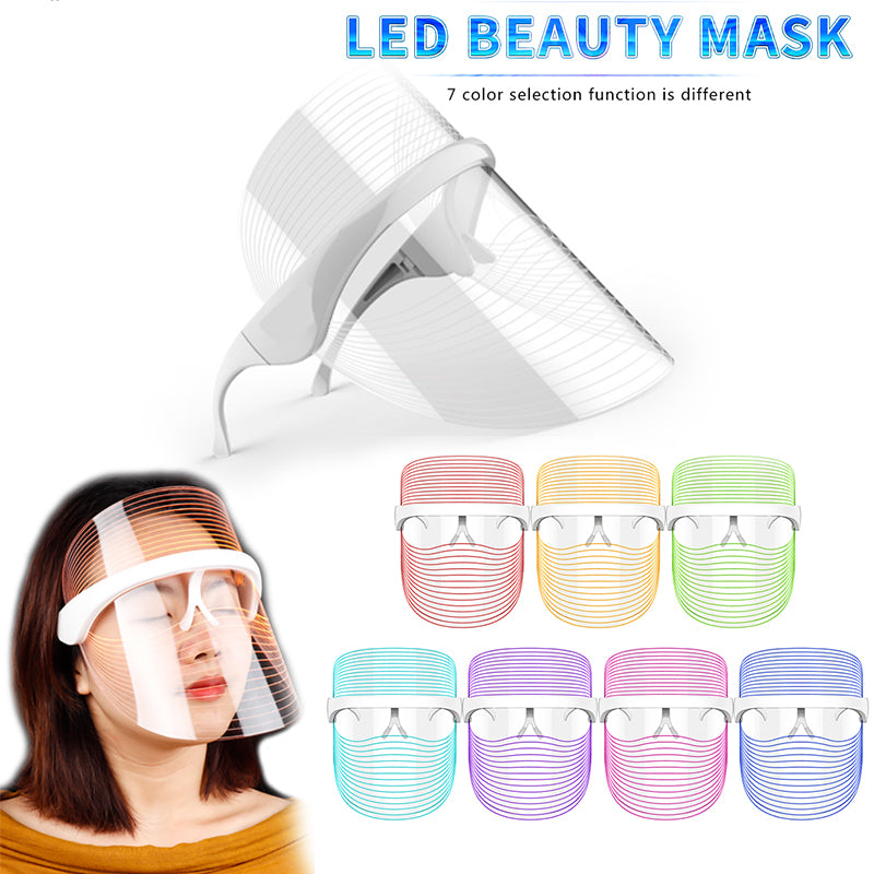       7 Color LED Mask: Red Light Therapy Skin Rejuvenation Massager Beauty  – BEAUTY NET