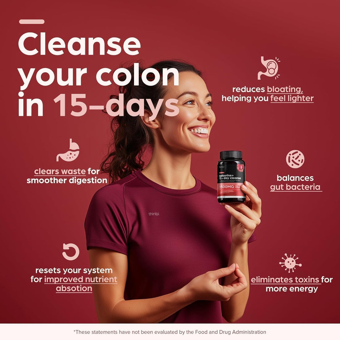 Advanced 15-Day Colon Cleanse & Detox with 1500mg Berberine – Extra Strength Gut Health & Bloating Relief for Men & Women – Keto-Friendly with Senna Leaf & Natural Parasite Support