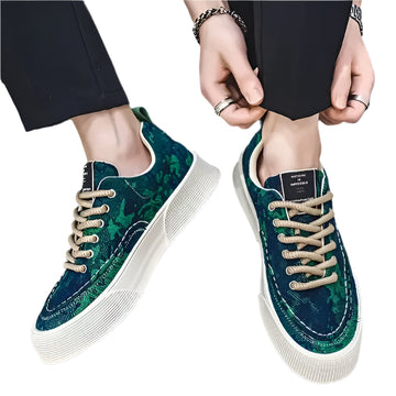 Men’s Canvas Board Shoes – Fashion Printed Casual Sneakers for Sports, Running, Fitness & Everyday Comfort