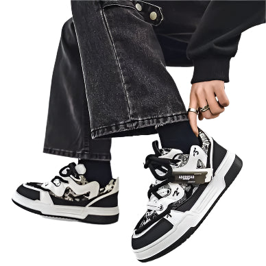 Men's Fashion Low-Top Leather Shoes – Trendy Luxury Platform Sneakers for Casual Street Wear