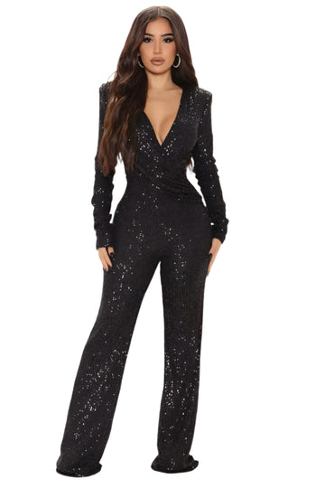 women's sequin jumpsuit, women's romper with sequins, women's fashion jumpsuit, women's club jumpsuit, winter evening romper, v-neck jumpsuit, trendy evening jumpsuit, stylish winter romper, sparkly jumpsuit, skinny fit jumpsuit, sexy v-neck romper, sexy jumpsuit for women, sequin party outfit, sequin evening wear, party romper for women,