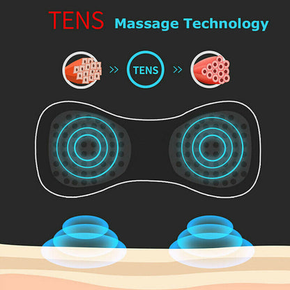 Portable Mini Electric Neck Back Body Massager: Cervical Massage Stimulator, Pain Relief Massage Patch with USB Charging Cable.