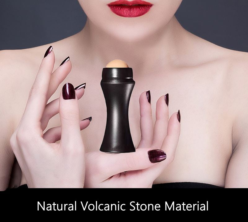 Natural Porous Volcanic Stone Oil-Control Roller: Makeup Face Care Tools for Facial Cleaning and Oil Absorption