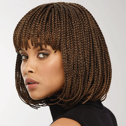 Braid Wig: Short Hair for Women, Wavy Head Wig, Full Top Chemical Fiber Headgear