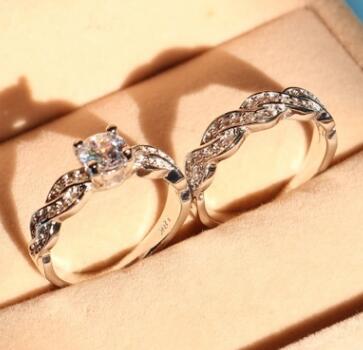 A new set of wedding rings, designed for both men and women—a perfect couple's jewelry set.