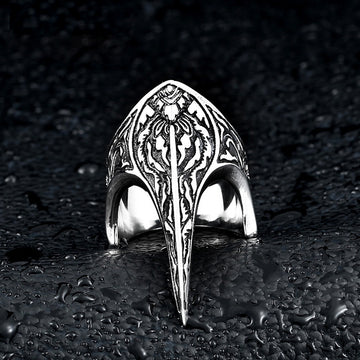 Nordic Amulet Jewelry Titanium Steel Carved Raven Ring