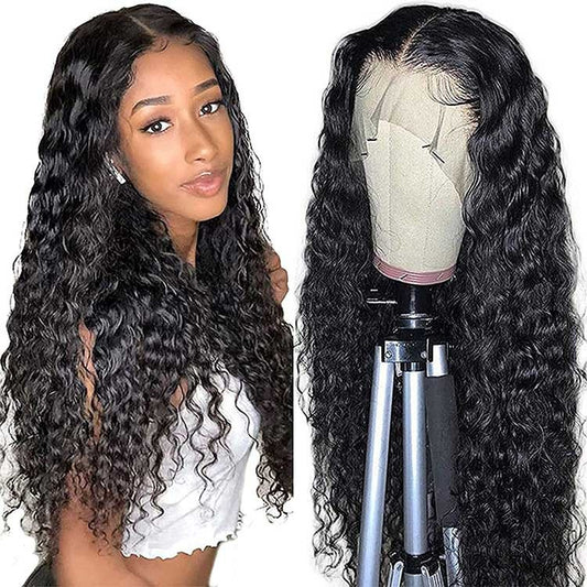Human Hair Set with Small Curls and Long Hair