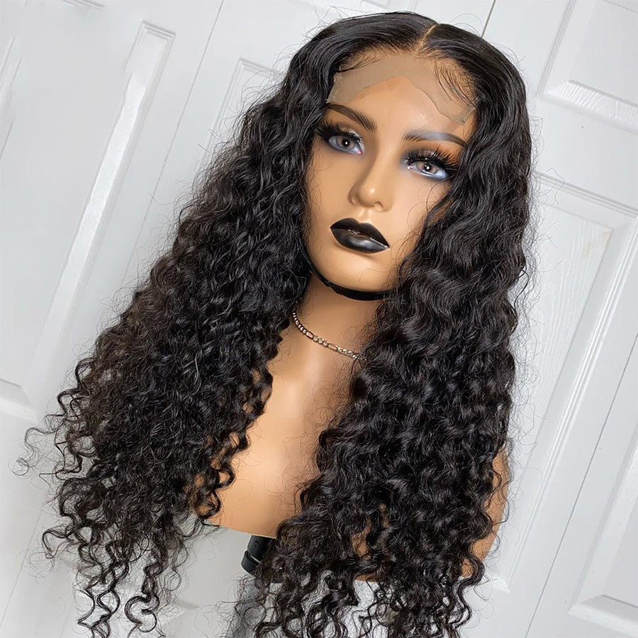 Human Hair Set with Small Curls and Long Hair