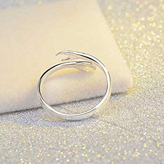 Adjustable Alloy Simple Hands Hug Ring – Minimalistic and Stylish Jewelry.