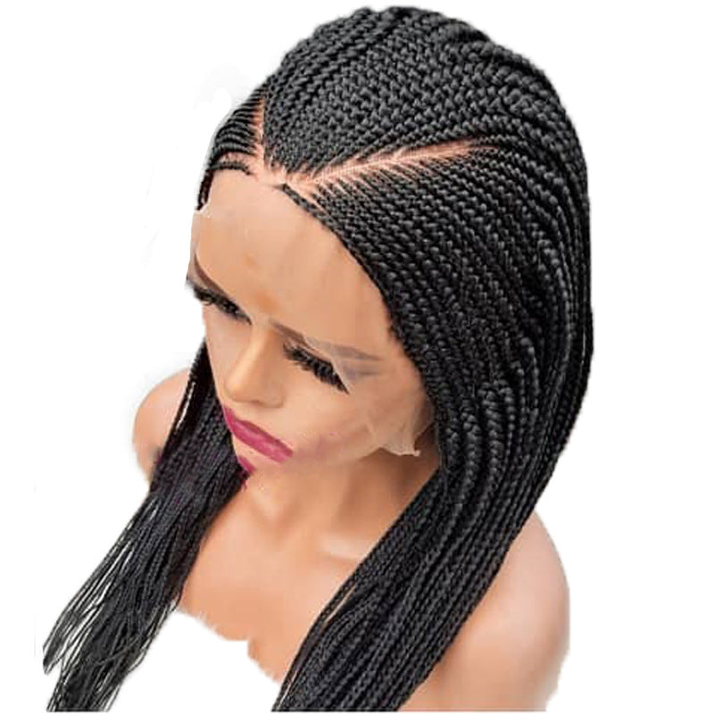 13x6 Braided Wigs: Synthetic Lace Front Wig Black