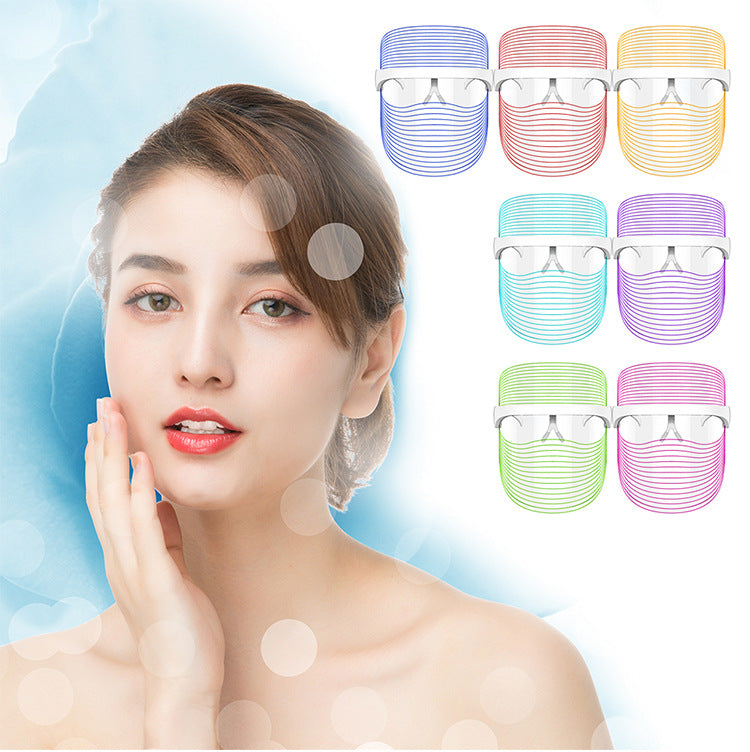 7 Color LED Mask: Red Light Therapy Skin Rejuvenation Massager Beauty Home Skin Face Whitening Anti-Aging SPA Device