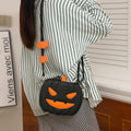 2024 Halloween Bags: Funny Pumpkin Cartoon Shoulder Crossbody Bag with Bat - Personalized Creative Female Bag