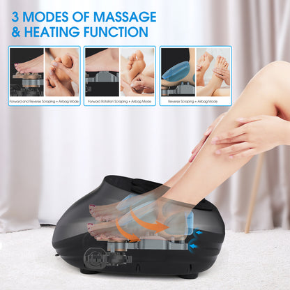 Foot Massager Machine with Heat and Massage: Gifts for Men and Women. Shiatsu Deep Kneading Electric Feet Massager for Home and Office Use.