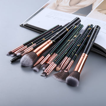 15 Marbled Design Makeup Brushes Set.