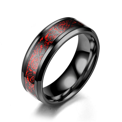 Men's Stainless Steel Dragon Pattern Ring - Unique Jewelry Piece