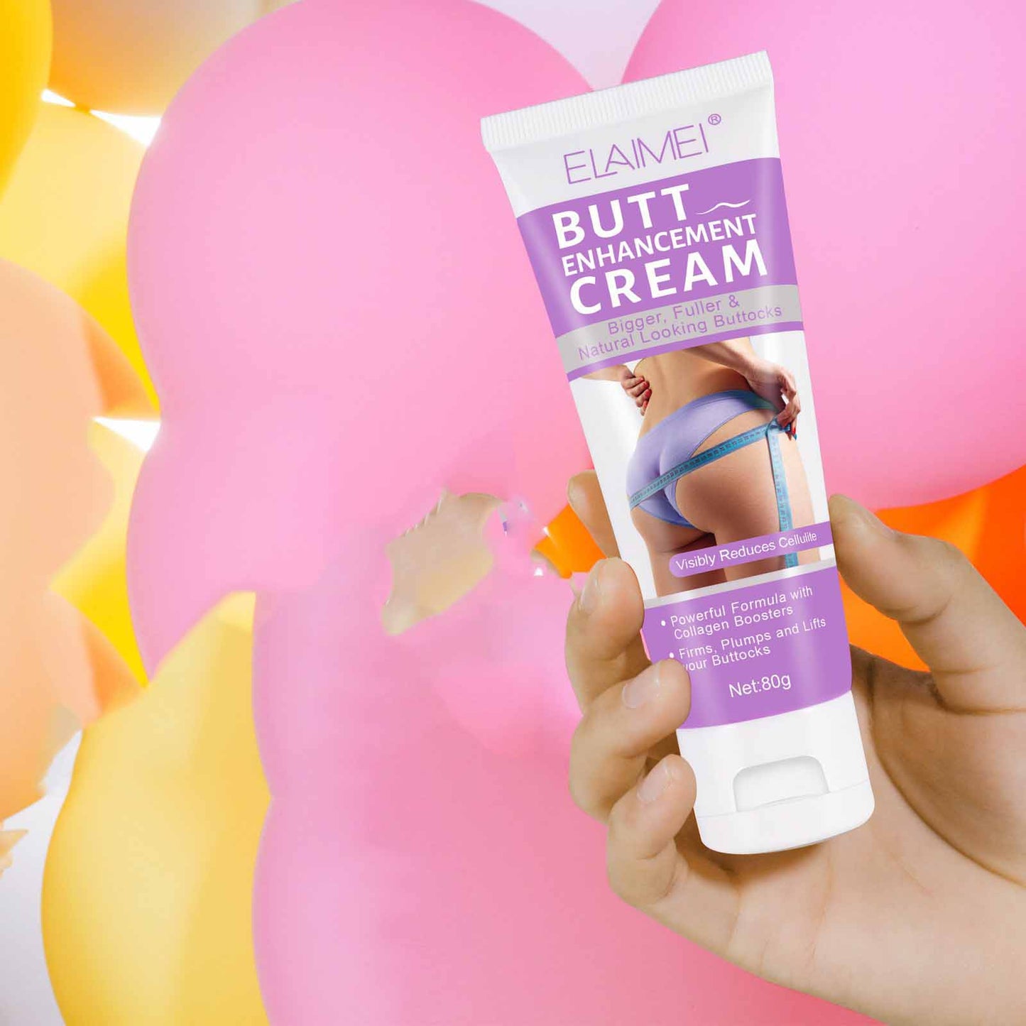 Breast and Butt Enhancer: Elasticity, Chest and Hip Enhancement, Skin Firming, and Lifting Cream. Busty and Sexy Body Massage Care Creams.